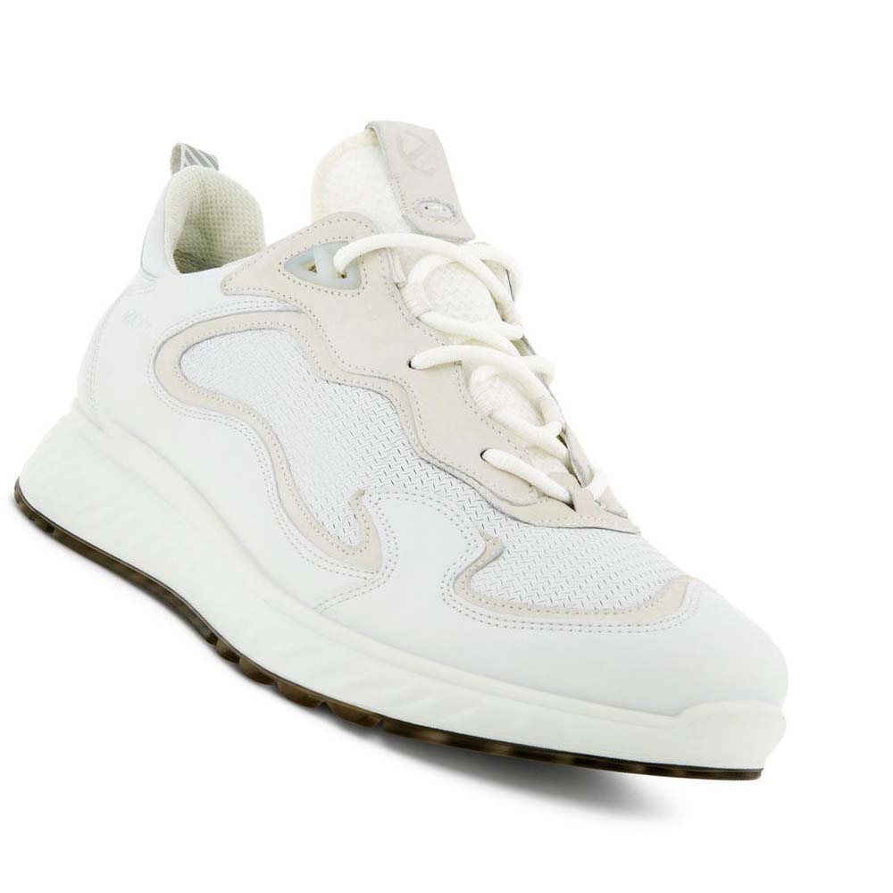 Men's Ecco St.1 Laced Sneakers White | Canada 649FDN